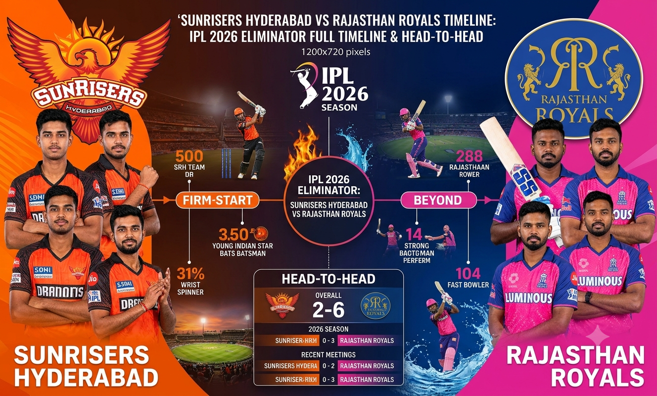 sunrisers hyderabad vs rajasthan royals timeline