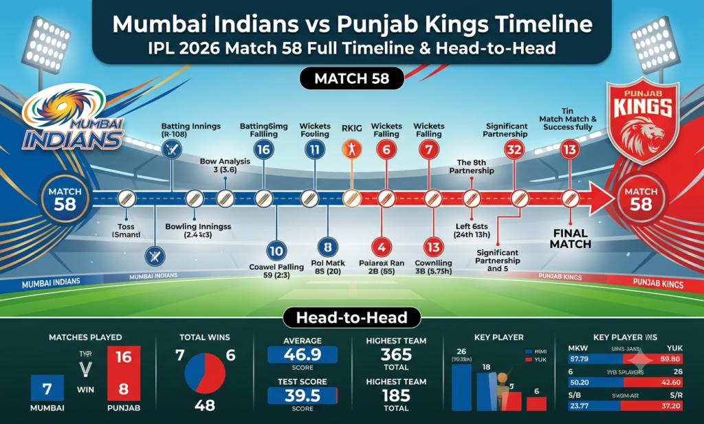 mumbai indians vs punjab kings timeline