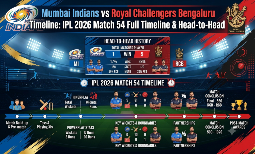 mumbai indians vs royal challengers bengaluru timeline