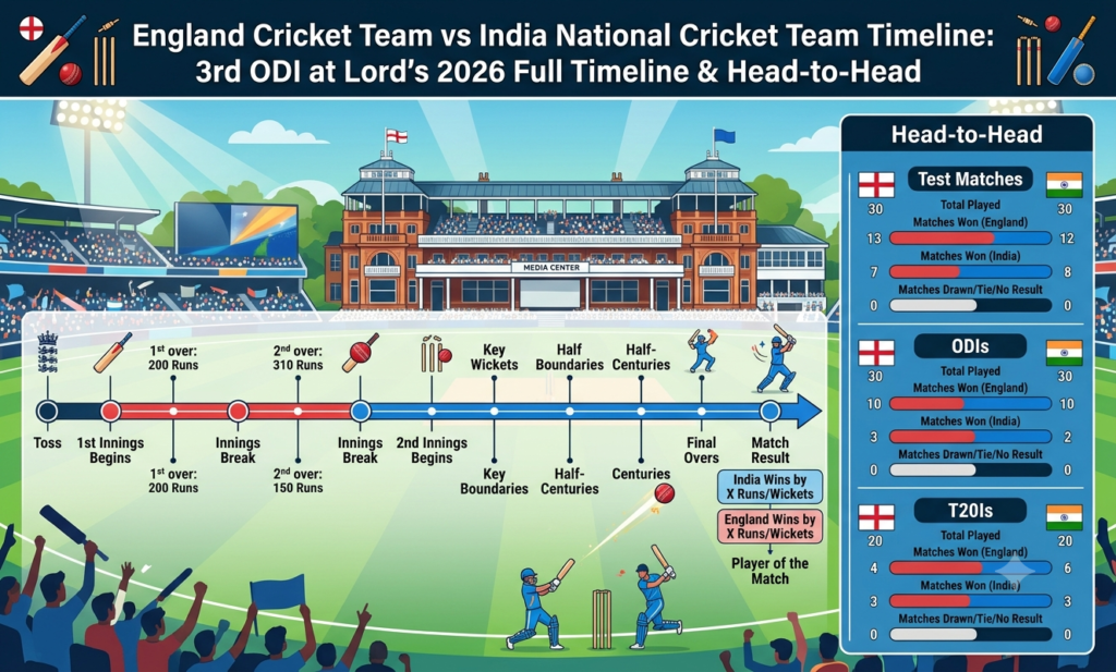 england cricket team vs india national cricket team timeline